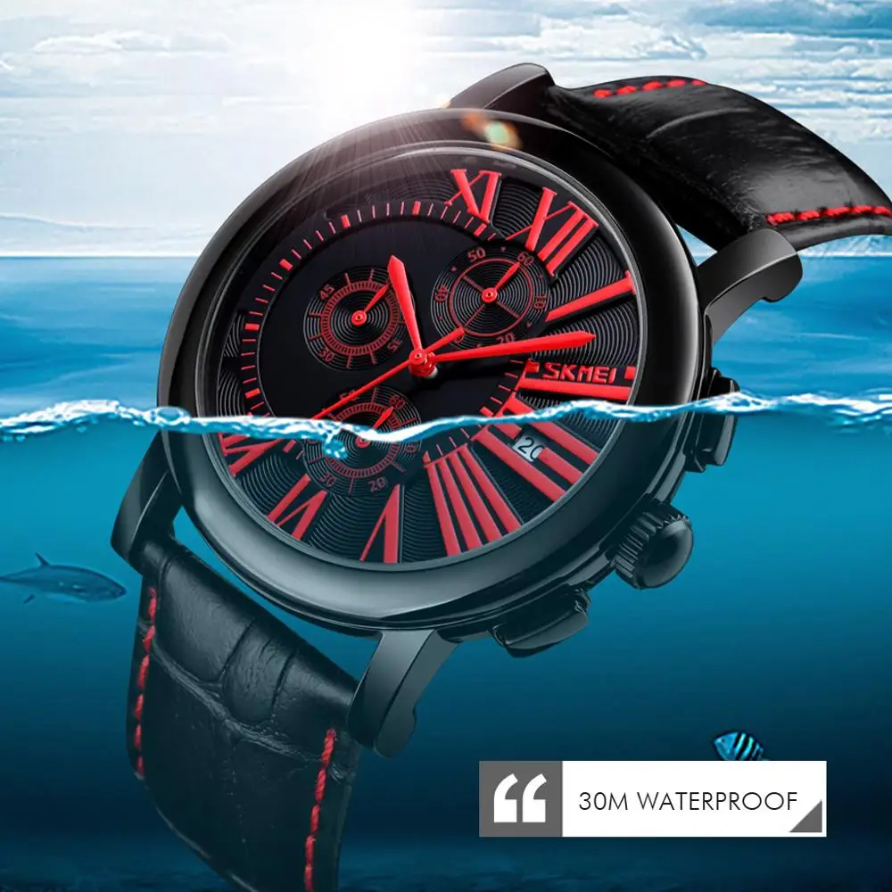 

SKMEI 9196 Men's Watch Fashion Men Quartz Watches Stopwatch Date Display Quartz Wristwatch Mens Bracelet Relogio Masculino Reloj