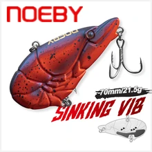 NOEBY – Leurre coulant dur VIB en plastique, appât artificiel Wobbler idéal pour la pêche en mer, yeux 3D, 7cm, 21.2g 