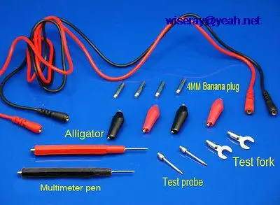 

DHL/EMS 20 set Fork Alligator 4MM BANANA PLUG 2mm Test Probe Clamp Meter MULTIMETER PEN-A8