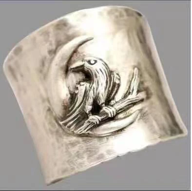 Vintage Punk Carved Animal Flower Rings for Women Simple Statement Silver Color Wide Finger Ring Men Party Jewelry Wholesale - Image 4