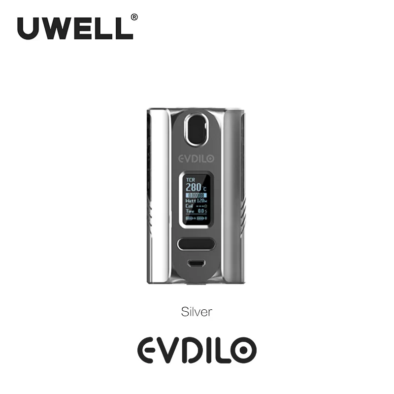 UWELL Evdilo Mod 200 W, поддержка SMS, телефонный звонок, электронная почта, 18650/20700/21700 батареи Valyrian II танк электронная сигарета, испаритель Vape Mod - Цвет: Silver