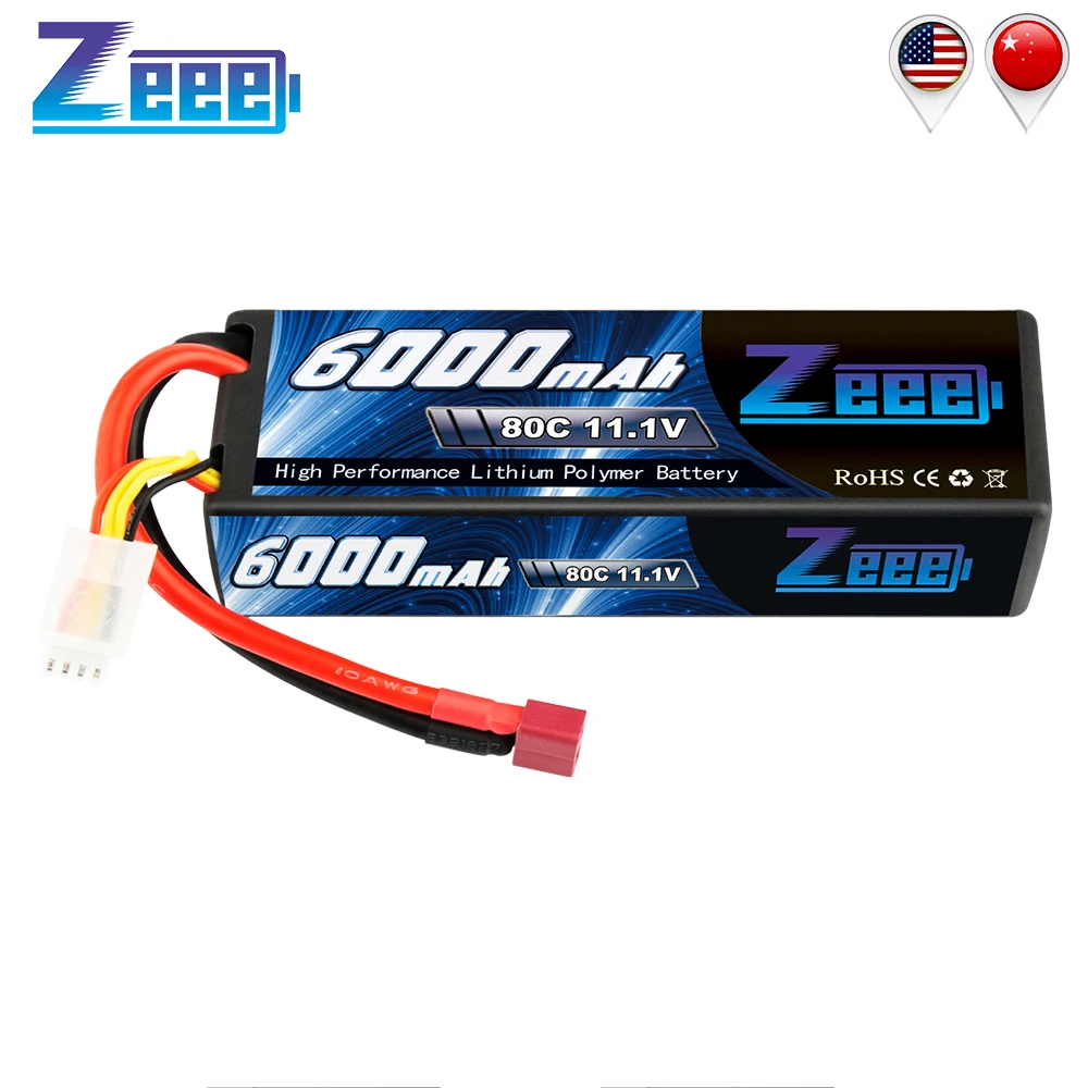 

Zeee 11.1V 6000mAh 3S 80C RC Battery Charger with Deans Plug RC Lipo Battery for Car RC Truck RC Truggy FPV Airplane Helicopter
