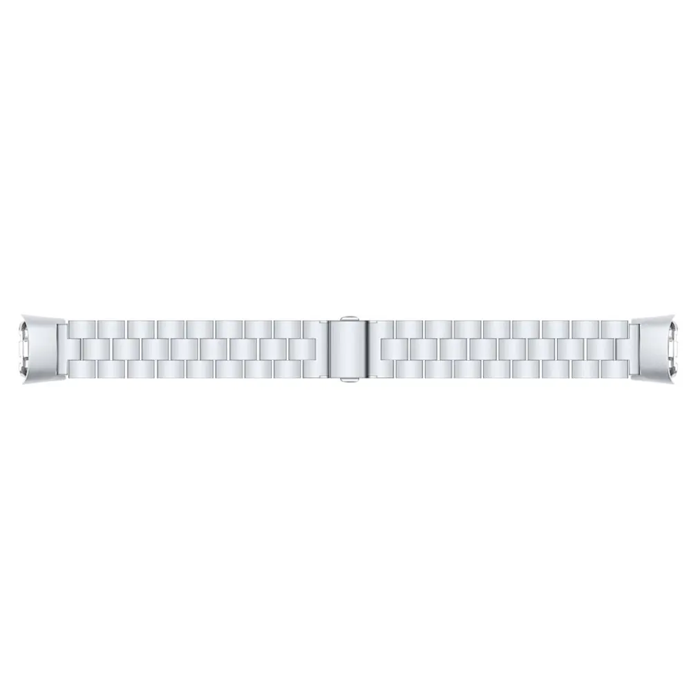 Silver High Quality Metal Replacement Watch Band Stainless Steel Watch Strap for Samsung Galaxy Fit SM-R370 Smart Bracelet - Color: Silver