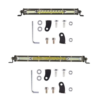 

12/13 inch LED Work Light Bar Single Row Combo Spot Flood for Cars ATV W91F