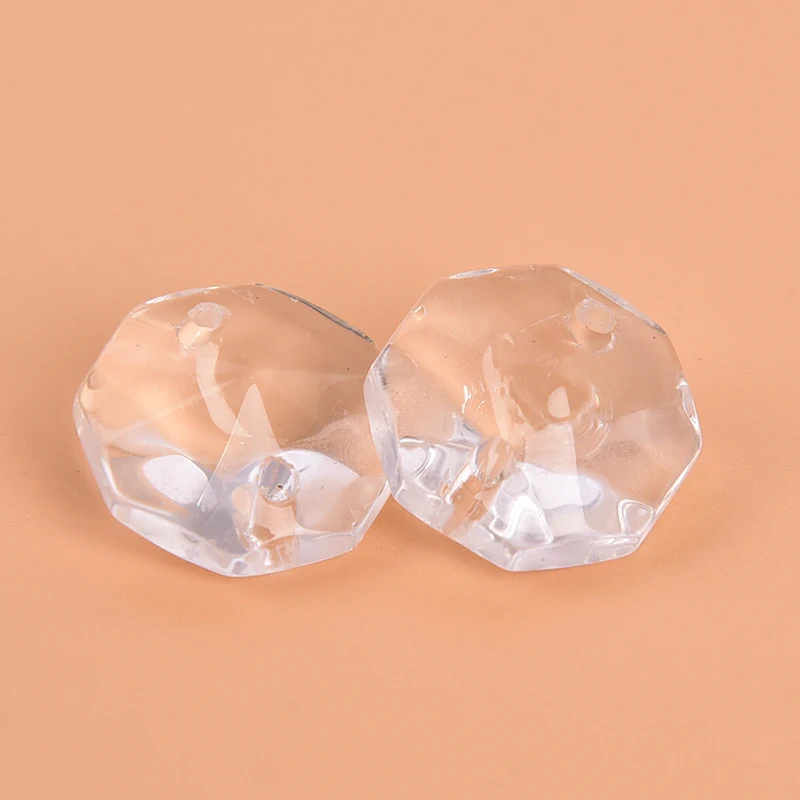 

50PCS 14mm Crystal Glass Prisms Octagonal Beads Pendant Hanging Decoration Lighting Accessories