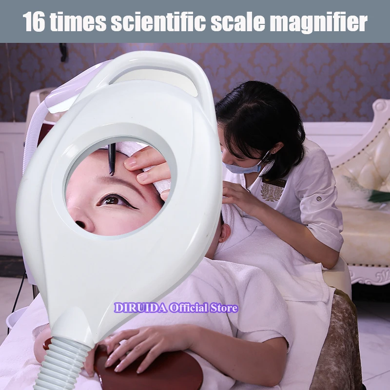  16x Magnifying LED Lamp Eyebrow Tattoo Nail Art Beauty Makeup Cold Light Lamp For Photography Selfi - 4000075725631