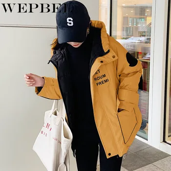 

WEPBEL Women Parka Loose Warm Casual Fashion Hooded Full Sleeve Winter Down Ladies Female Parkas