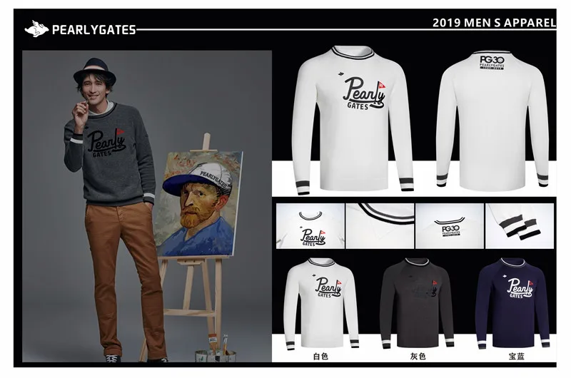 

K 2019 Men's golf sweater Bright color winter golf sweater breathable golf apparel golf apparel