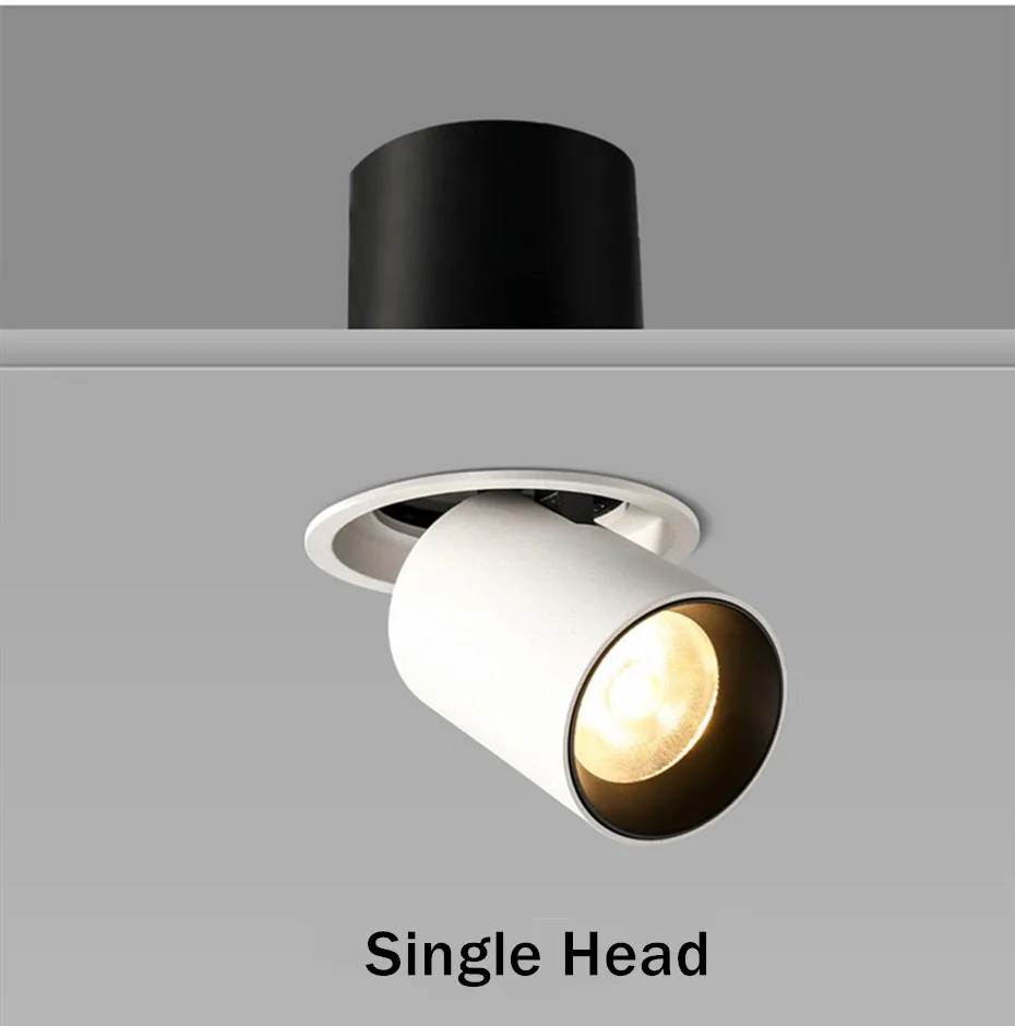 Single/Double Head LED Downlight Stretchable Recessed LED Spot Lighting 7W 10W 20W 24W Bedroom Kitchen Indoor Led Ceiling Lamp