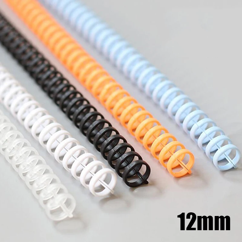 

12mm Notebook Plastic Binding Spiral Strip 30 Hole Circle Ring Book Binder A4 Loose-leaf Paper Booking Coil School Office Supply