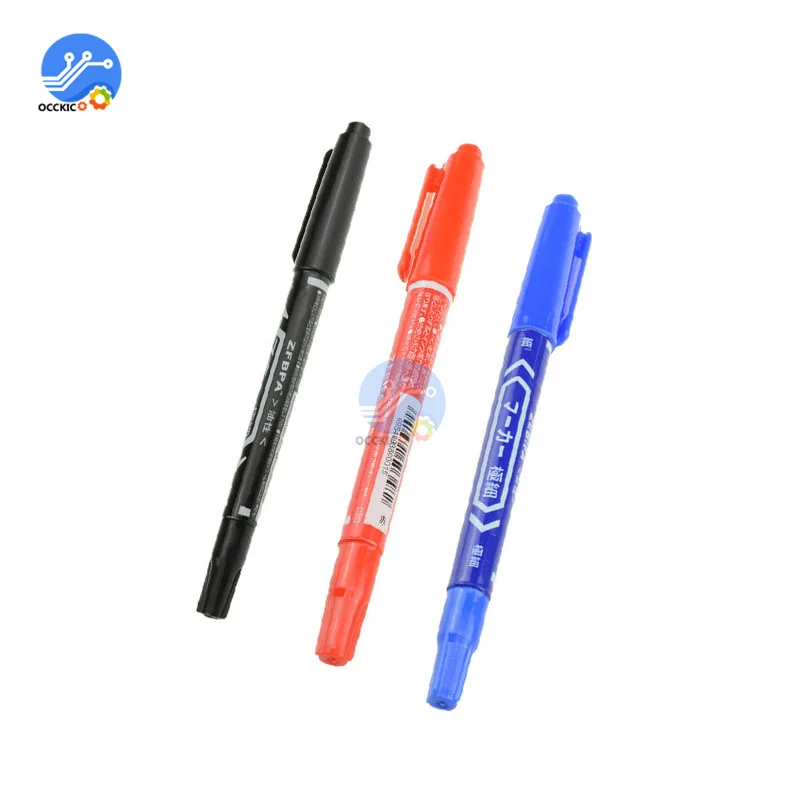 Red, Blue, Black CCL Anti-Etching PCB Circuit Board Ink Marker Double Pen for DIY PCB