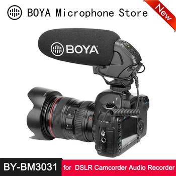 

BOYA BY-BM3031 Condenser Shotgun Microphone Gain Control Low Cut Video Mic for Canon Nikon DSLR Camera Camcorder Audio Recorder