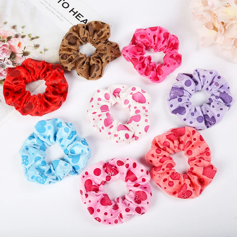 

8pcs Solid Hair Scrunchies Ring Elastic Gauze Fabric Candy Color Hair Ring Pure Color Bobble Sports Dance Soft Charming Hairband