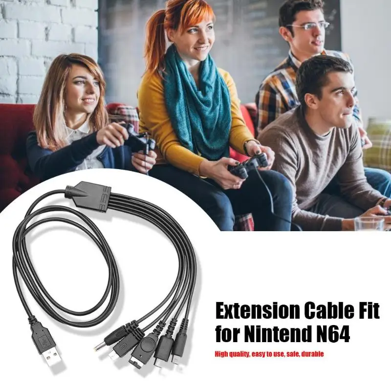 Прочный USB кабель для зарядного устройства Классический Тонкий 1,2 м 5 в 1 usb кабель для зарядки, шнур подходит для Kind NEW 3DS XL NDSLite NDSI LL