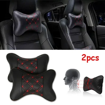 

2pcs set Car Headrest Black Neck Pillow Soft Comfortable 26cm×18cm×8cm