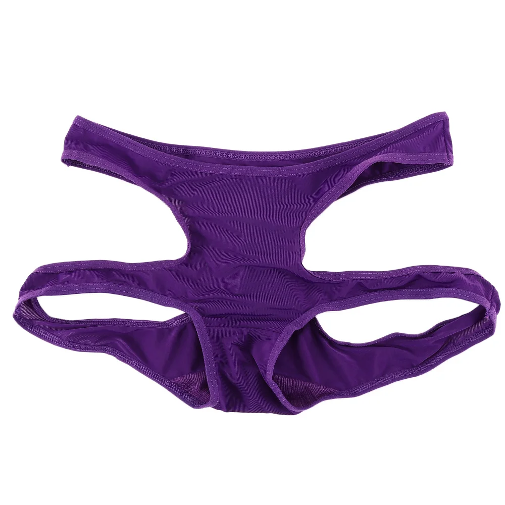 Purple Сексуальные женские трусики с двумя боками, женские эластичные экзотические открытые хип-трусы, трусики-стринги, сексуальное нижнее белье, нижнее белье, полые боковые трусики - Цвет: Purple