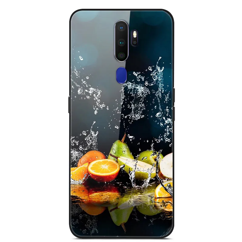 Закаленное стекло Чехол для OPPO A9 Case Жесткий ПК Красочная задняя крышка Для OPPO A9 Чехлы Бампер OPPO A9 A9 Чехол для телефона - Цвет: 32