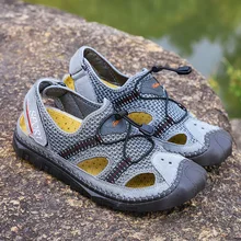 Мужские сандалии; Водонепроницаемая Обувь для улицы; коллекция года; сезон лето; пляжная повседневная обувь для пеших прогулок; Мужская прогулочная обувь с отверстиями; Нескользящая дышащая обувь