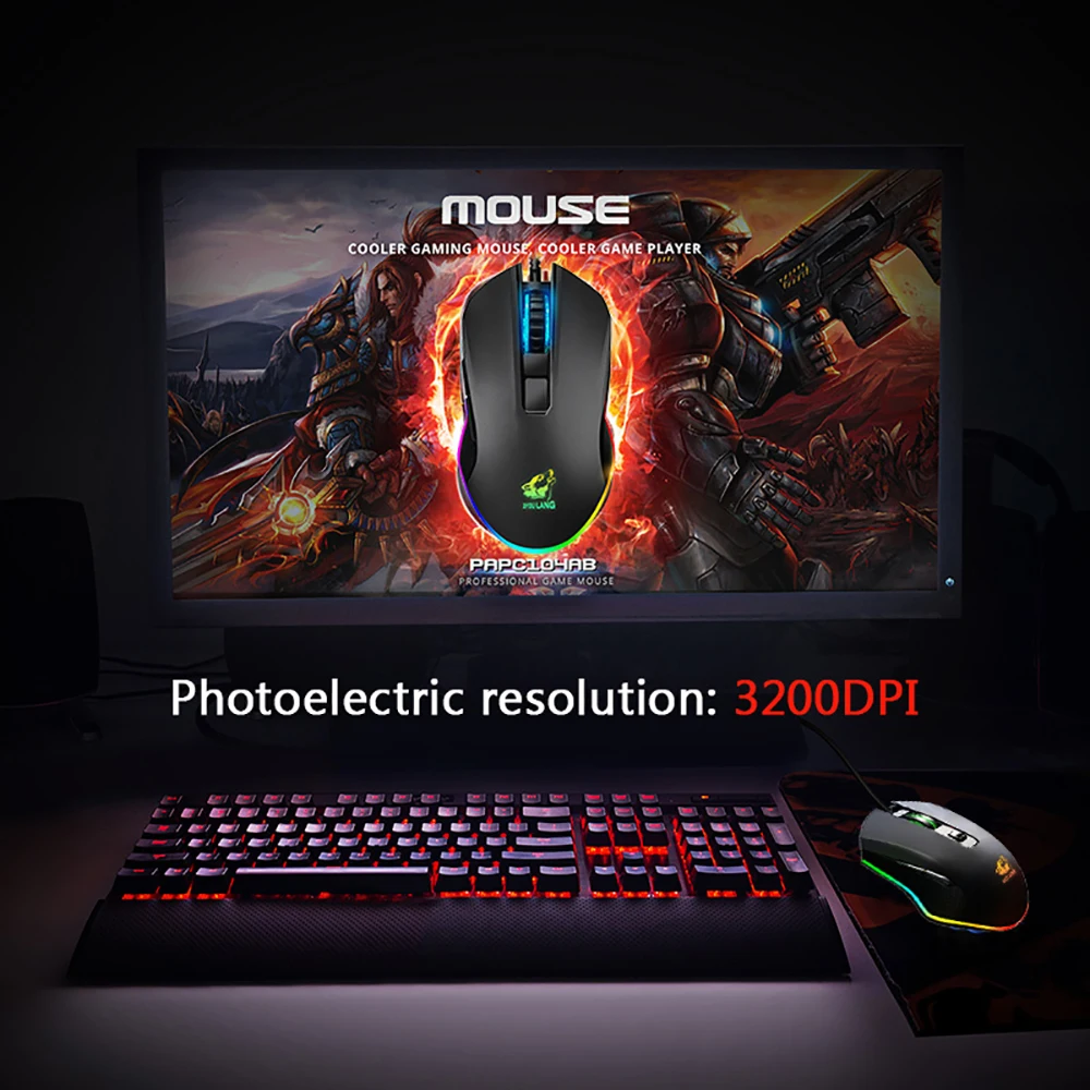 Professional Wired Gaming Mouse 6 Buttons 3200DPI Mice with RGB Backlight Optical Sensor USB Computer Mouse for PC Gamer Laptop PK Razer Gaming Mouse (9)