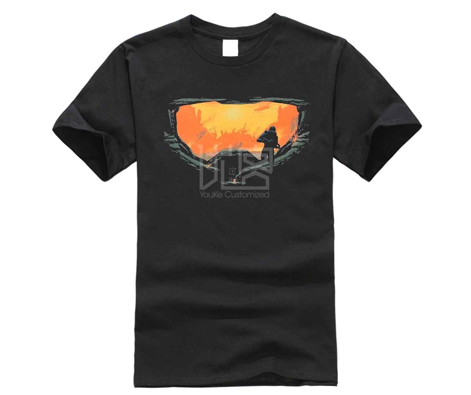 

funny t shirts Halo 5 Master Chief Silhouette Men's Cotton T Shirt