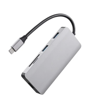 

Dock 3.0 USB Hub Type C to HDMI 4K VGA PD RJ45 Gigabit LAN SD/TF Card HDMI Hub Adapter Station for Pro Samsung