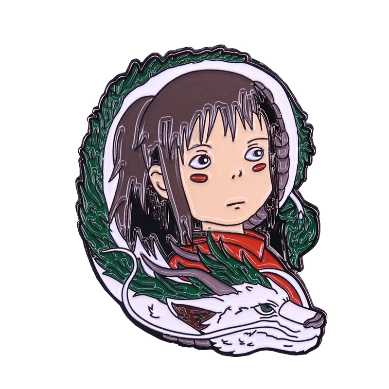 

Chihiro and Haku badge feminist pin Spirited Away brooch anime fans jewelry beautiful decor