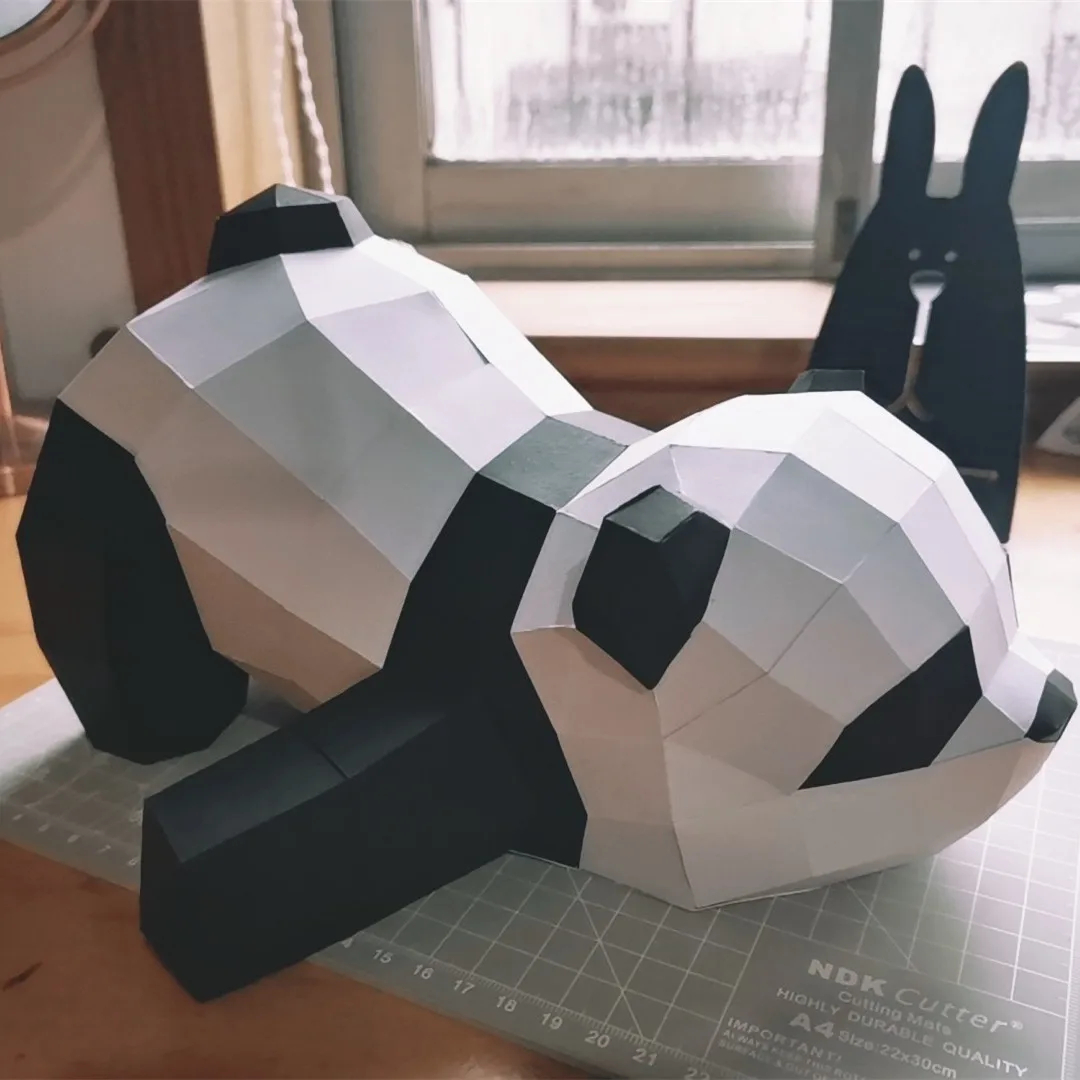Китайский Элемент 3D Маленькая панда сделай сам бумажная модель настенные