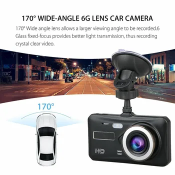 

4inch Dual Lens Touch Screen Dash Cam High Definition DVR Car Driving Zinc Alloy 1080P Recorder Safe Reminder Parking Monitor