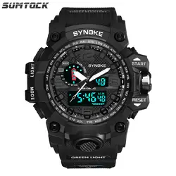 SUMTOCK G часы для мужчин Милитари Shock 50 м водонепроницаемые мужские часы Цифровые кварцевые часы наружные спортивные часы с двумя дисплеями 2019