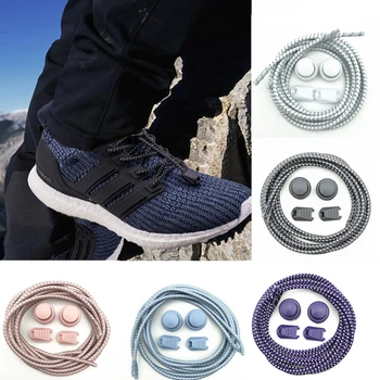 

1 Pair Shoelaces Unsiex No Tie Locking Round Shoelaces Elastic Shoelace Sneaks Shoe Laces Fit Strap For Boys And Girls Wholesale