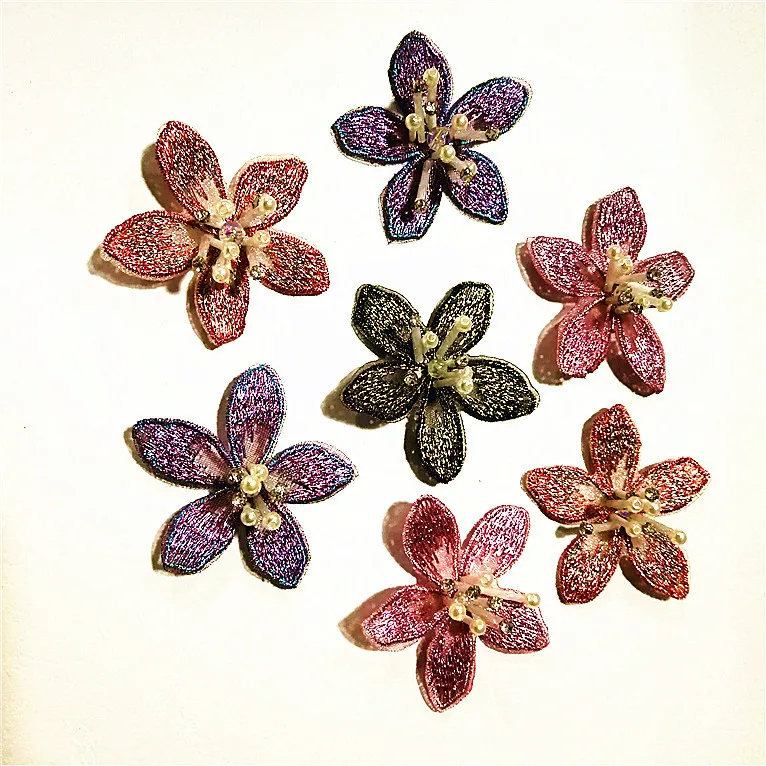 

Embroidery Flowers New Style Handmade Beading Flower Spring And Autumn Shoes Accessories Corsage Purse Accessories