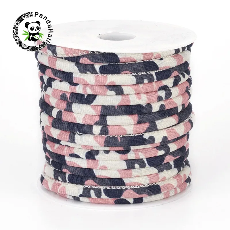 

pandahall 20m/Roll Printed Cloth Cords with Camouflage Pattern for DIY Jewelry Bracelet Necklace Craft Making Accessories 5~6mm