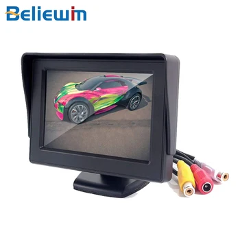 

Beliewin 4.3 Inches Car Monitor TFT LCD Color Display Car Rear View Monitor Screen with 2 AV Input for Car Rear View Cameras