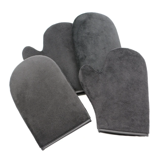 Guanto autoabbronzante guanto riutilizzabile corpo viso bagno strumenti per la pulizia applicatore abbronzatura posteriore guanto esfoliante per la rimozione dell'abbronzatura 5