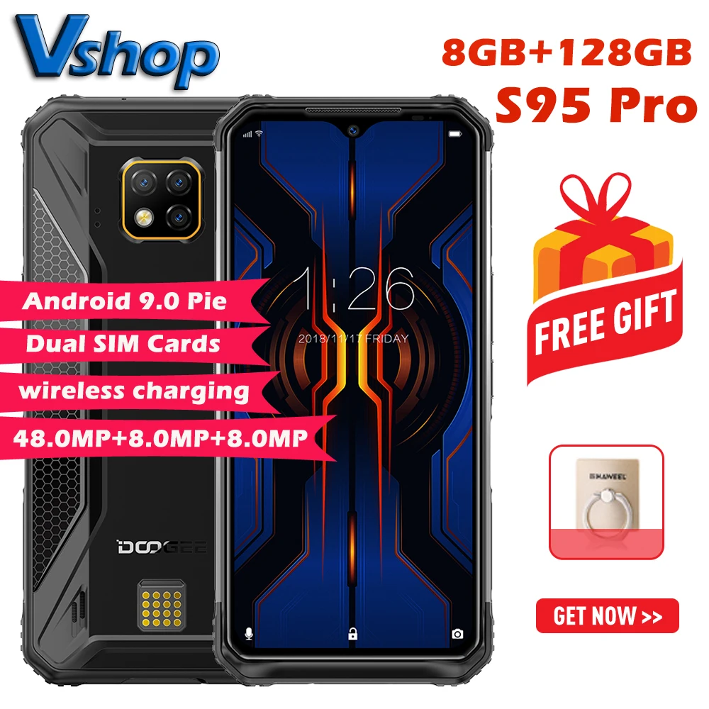 DOOGEE S95 Pro смартфон с 5 7-дюймовым дисплеем восьмиядерным процессором Helio P90 ОЗУ 8 Гб