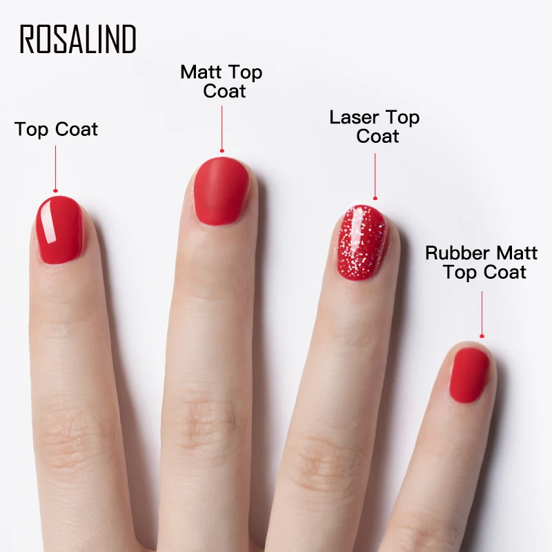 ROSALIND основа Топ праймер матовый гель лак для ногтей Полупостоянный дизайн ногтей гель для нанесения основания усиленный не протирать гель стойкий лак