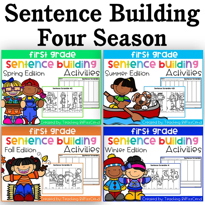 four season sentence building for first grade worksheets children learn english reading books passages writing workbooks kids aliexpress
