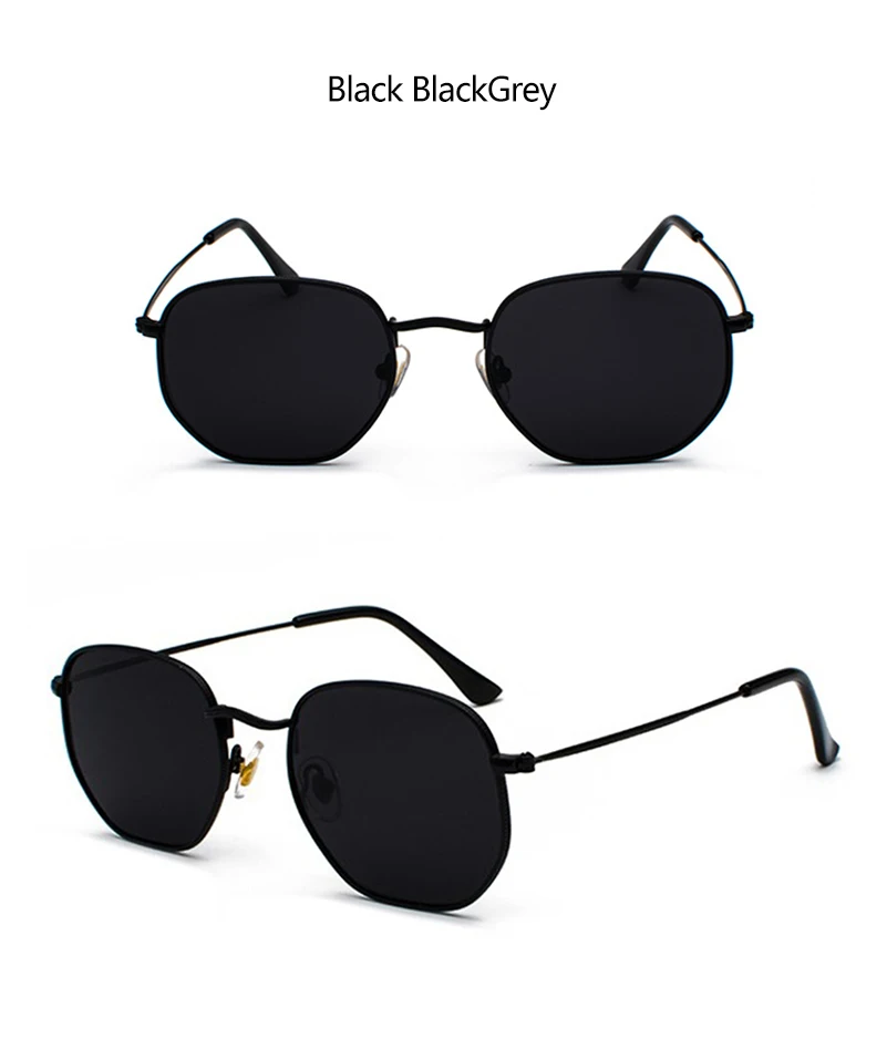 Hexagon Men Women Sunglasses Square Polygon Sun Glasses Brand Designer Retro Shades Metal Frame Eyewear TOP UV400 de sol hombre ladies sunglasses