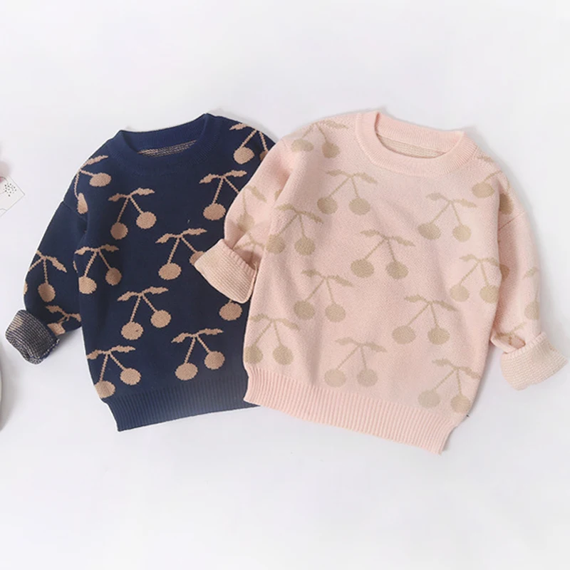 Детский вязаный свитер с длинными рукавами От 1 до 6 лет для маленьких девочек