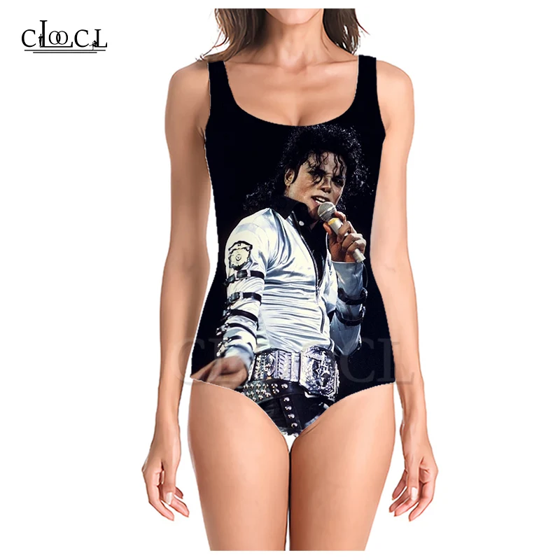 Женский купальник без рукавов CLOOCL Rock Musician Michael Jackson Цельный с 3D принтом| |