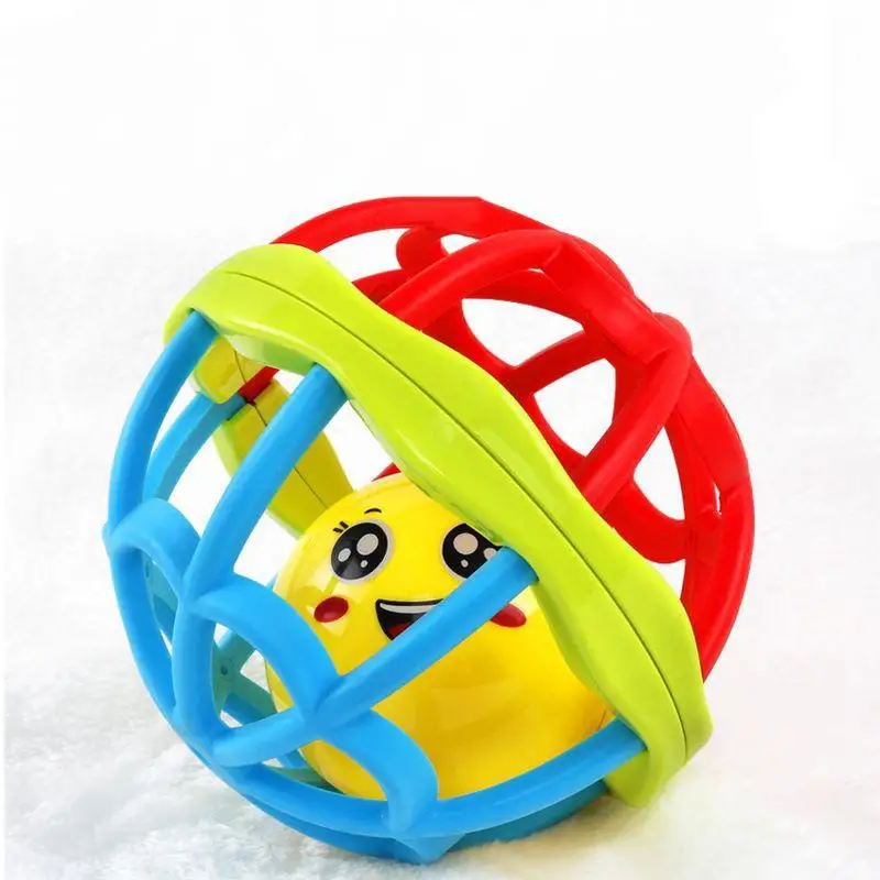 

Soft Plastic Baby Grasping Bell Ball Toys Rattles Sound Educational Rolling Balls Infant Toddler Teether Toy @Z332
