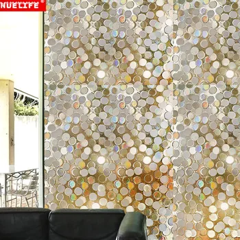 

45cmx200cm 3D Dots Pattern Static Window Film office Living Room Bedroom kids Room Bathroom Sunscreen Waterproof PVC glass Film