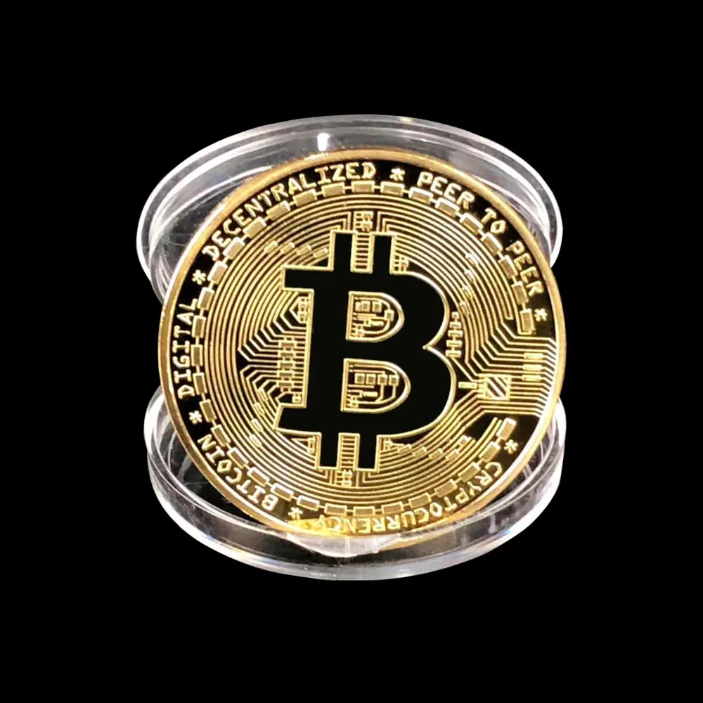 Позолоченный Биткоин монета художественный сувенир отличный подарок