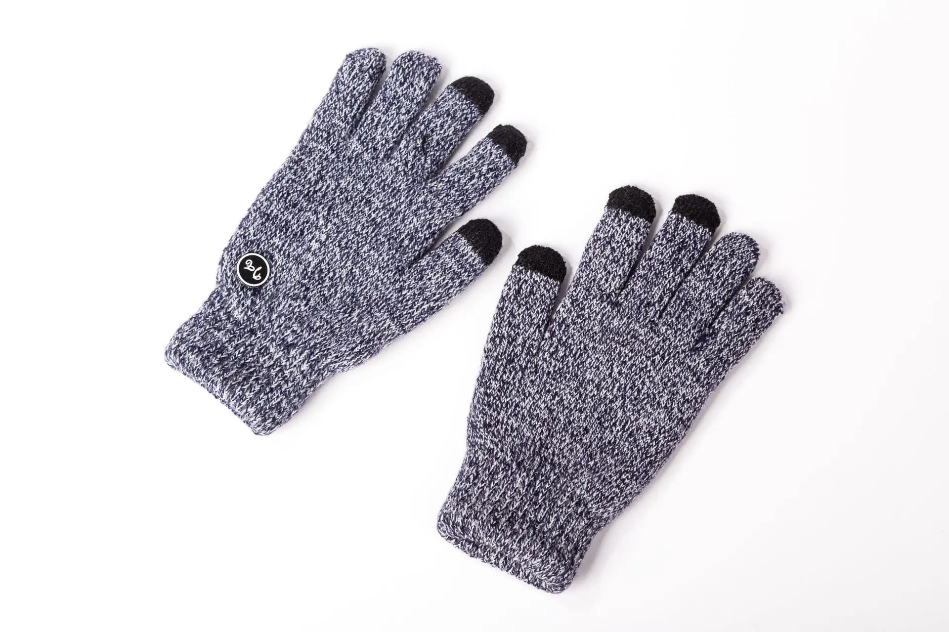 light blue Теплые мужские варежки перчатки с сенсорным экраном мужские и женские перчатки толстые теплые вязаные зимние митенки для пальцев влюбленные уличные перчатки - Цвет: light blue