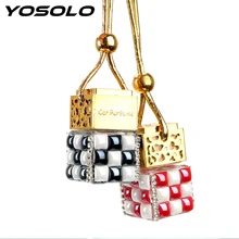 YOSOLO, автомобильный освежитель воздуха, пустая стеклянная бутылка, автомобильный подвесной флакон духов для эфирных масел, диффузор, автомобильный Стайлинг, автомобильный кулон