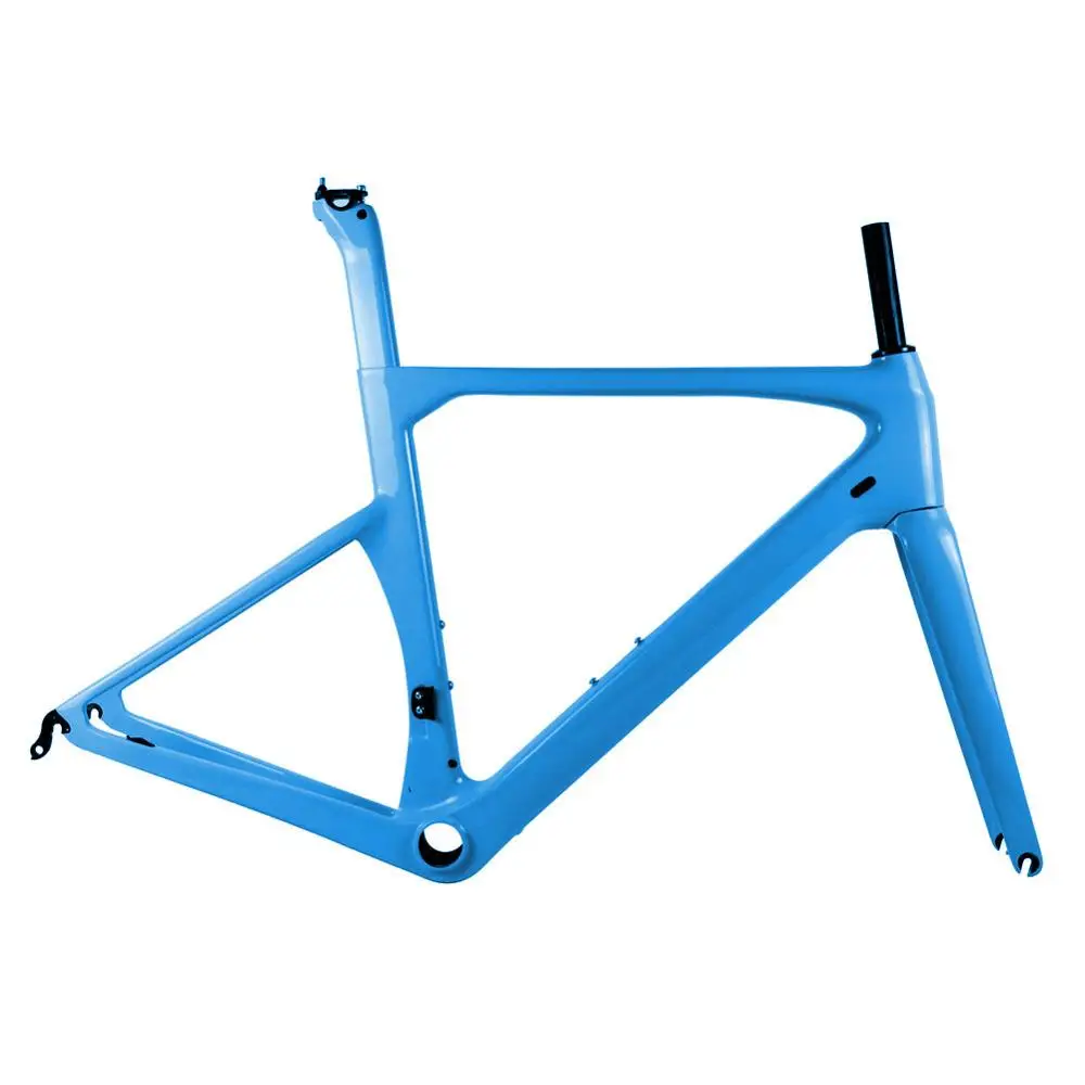 Blue Color Spcycle T1000 полный углеродный Аэро Дорожный велосипед рама 70* 28C гоночный велосипед Карбоновые каркасные рамы UD глянцевая/матовая Размер BB386 50/53/56/59 см - Цвет: Blue Color