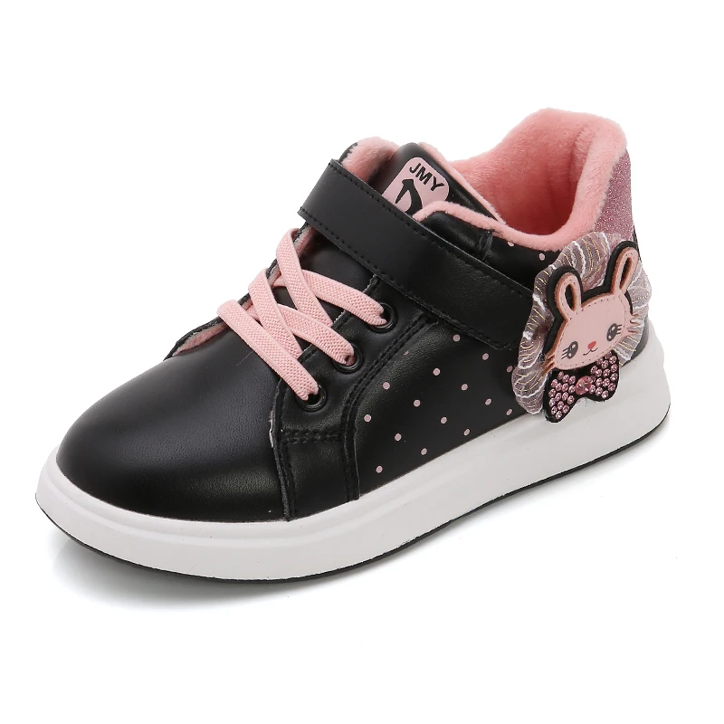 kids shoes for girl sneakers cartoon rabbit casual toddler baby sport shoes autumn little girl shoes pink white SGL002 - Цвет: SGL002Black