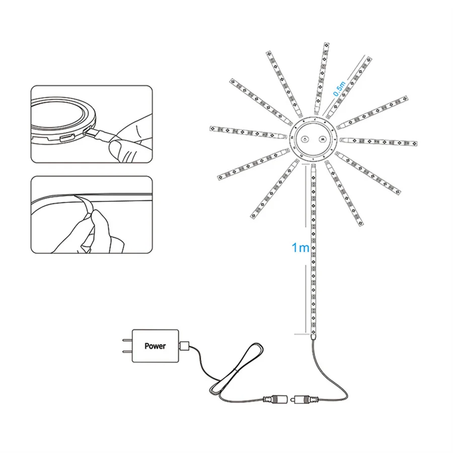 Intelligenter Feuerwerks-LED-Lichter Mit Musiksynchronisation FB/APP