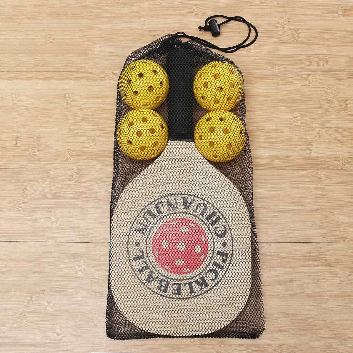 7 шт./компл. Pickleball Paddle Kit 1 высококачественные бамбуковые Нескользящие резинки Pickleball ракетки+ 4 picklebills+ 1 сумка для хранения Новинка