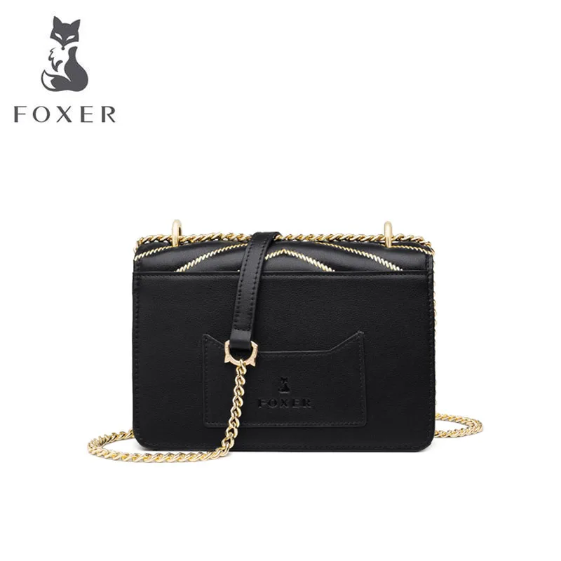 FOXER дизайнерские сумки известный бренд женские сумки Новая модная сумка на цепочке женская кожаная сумка через плечо